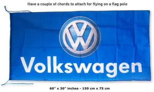 New volkswagen vw blue flag banner sign 30x60 inches beetle cc golf jetta gti