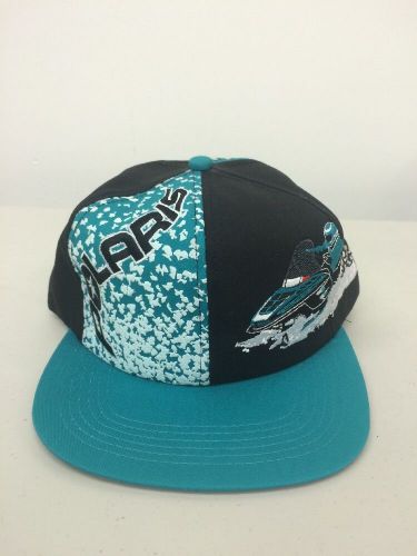 New! vintage polaris snowmobile hat cap embroidered snap back teal aqua green