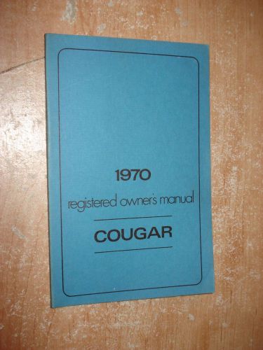 1970 mercury cougar owners manual original glove box book