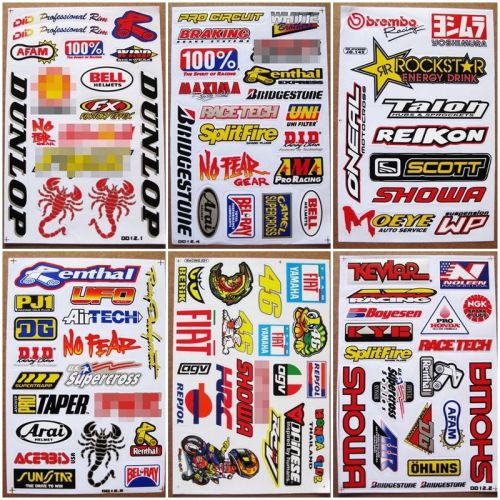 Rossi 46  moto-gp supercross truck mx1 motocross racing stickers 6 sheets