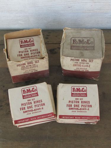 Nos ford piston ring sets (2) fomoco 8mths-6149-e 0.060 oversize 6 cylinder 235?