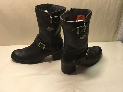 Harley davidson step into legend leather high-heeled boots size 8 women&#039;s