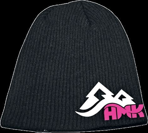 Hmk jewel beanie hat pink logo