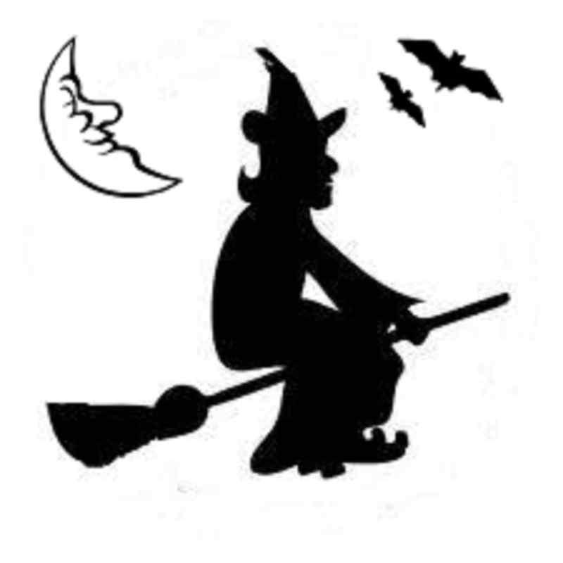 Halloween decal, witch on a broom, car decal,window decals, bats, moon, vinyl