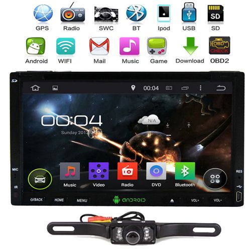 7&#034; double 2 din android 4.4.4 car dvd stereo radio gps navi wifi 3g obd2 bt+ cam