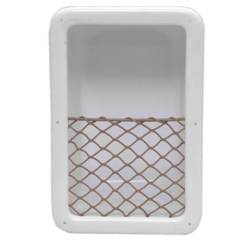 Larson 0322238 lxi white 13 x 8 x 7 in plastic boat coaming storage box w/ net