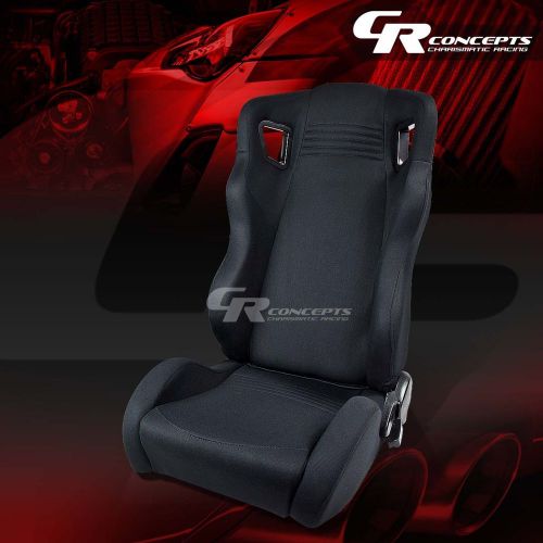 2 x high-head bucket style sports racing seats+mounting slider driver left side