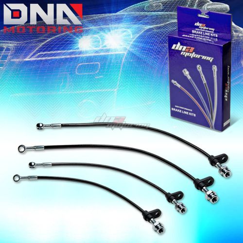 For 86-89 acura integra da black stainless steel hose braided brake line/cable