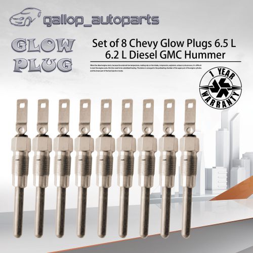 New 8 chevy fast start-up glow plugs 6.5 l 6.2 l diesel gmc hummer 12563554