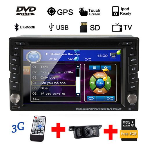 6.2&#034; gps navigation hd 2din car stereo dvd player bluetooth ipod mp3 tv+ camera