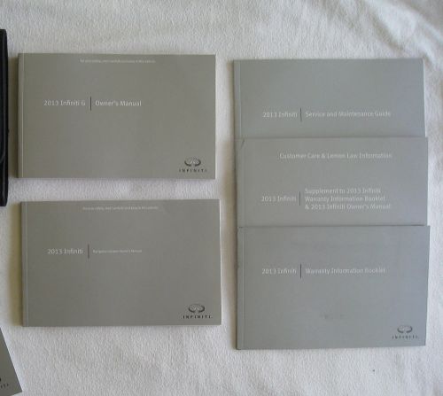 2013 infiniti g g25 g37 sedan owner&#039;s owners manual set w/case &amp; nav (n)