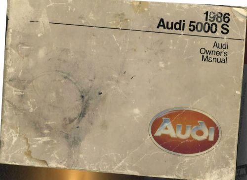 Original 1986 audi 5000 s owner manual