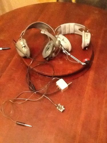 Vintage pilot headset lot of two roanwell with control box