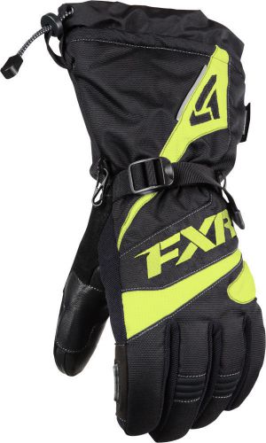 Fxr mens fuel black/hi vis cold weather snowmobile gloves - l- xl- 2xl xxl  -new