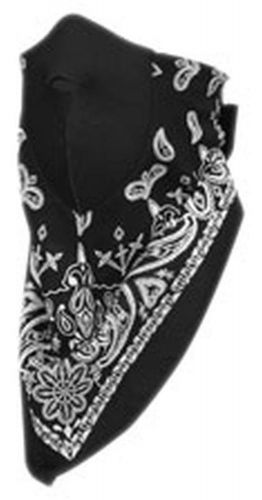 Zan cold weather neodanna adult 100% cotton facemask/bandana,black paisley,osfm