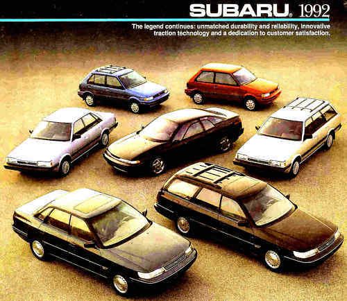 1992 subaru brochure-justy loyale legacy svx 4wd