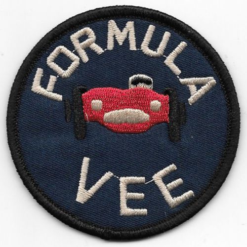 Formula vee racing patch 2-7/8 inches long size iron on embroidered