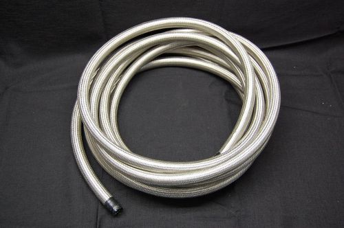 Steel braided flex line hose 1/2&#034; id x 25&#039; long spectre 39525 oil water line