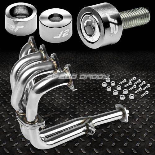 J2 for 90-91 integra exhaust manifold racing header+silver washer cup bolts