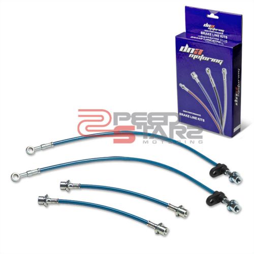 Corolla e110/e120 blue pvc coat stainless hose brake lines/cable front+rear drum