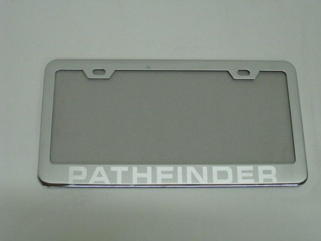 Nissan *pathfinder* mirror chromed metal license plate frame w/s.caps