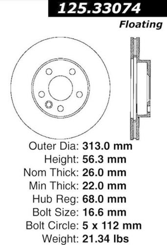 Disc brake rotor-high carbon alloy brake disc-preferred front fits 01-03 eurovan