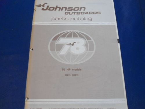 1978 johnson outboards parts catalog, 55 hp models