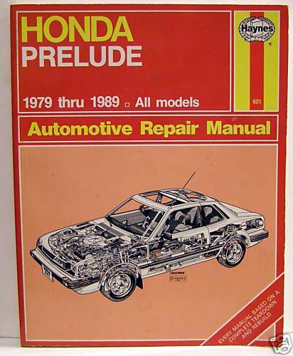 Honda prelude 1979-1989 haynes repair manual  -  very good clean