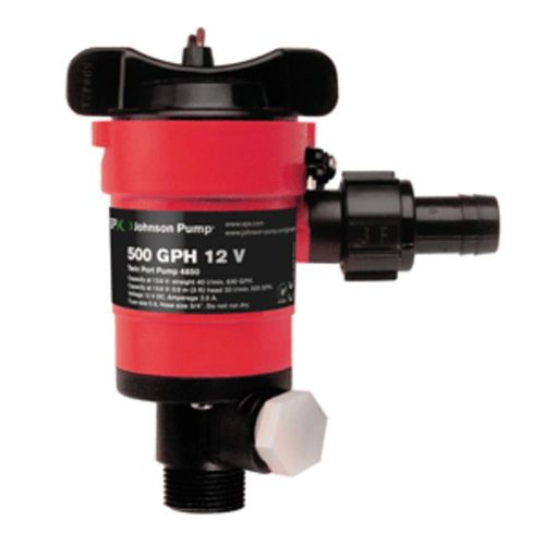 Johnson pump twin port 500gph livewell aerating pump - 12v