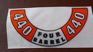 Mopar 440 four barrel air cleaner decal