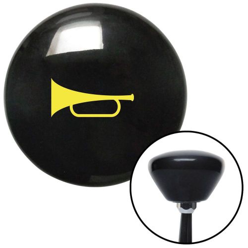 Yellow horn trumpet black retro shift knob with m16 x 1.5 inserttop resin oem