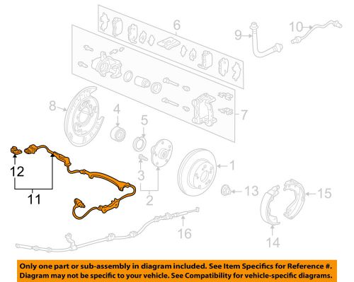 Honda oem 06-14 ridgeline anti-lock brakes-rear speed sensor 57475sjca01