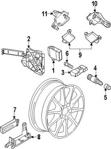 Porsche 7pp907275f genuine oem tpms sensor