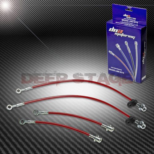 Stainless braided hose racing brake line 00-06 toyota celica gts/05-10 tc red