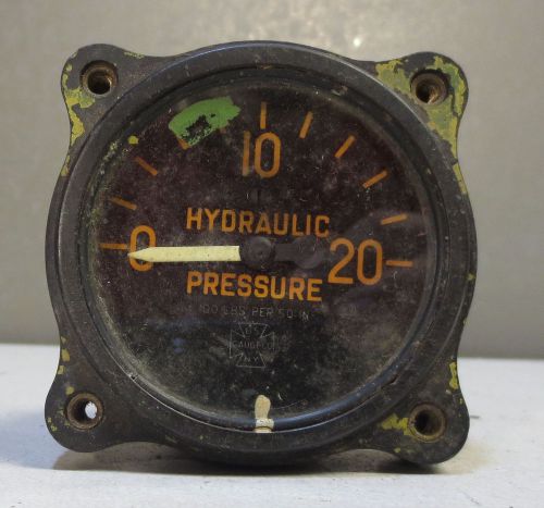 Vintage u.s. aw-1-7/8-17-cg hydraulic pressure aircraft indicator gauge