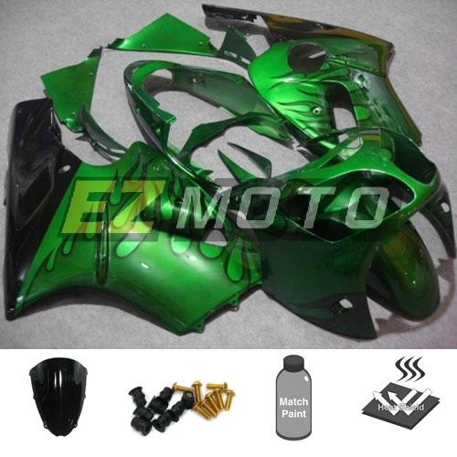 Fairing kit package w/ windscreen & bolts for kawasaki ninja zx12r 2000 2001 eab