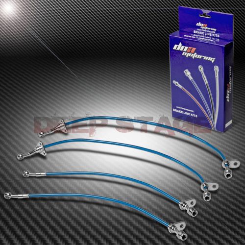 Stainless braided hose race brake line for 97-01 acura integra gsr/type-r blue