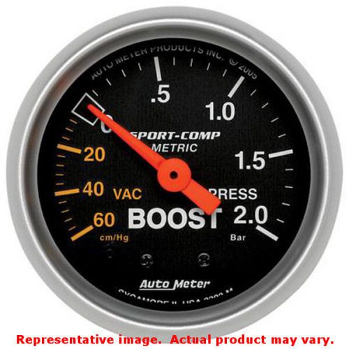 Auto meter 3303-m sport-comp series brushed aluminum 2-1/16&#034; (52.4mm) range: 60