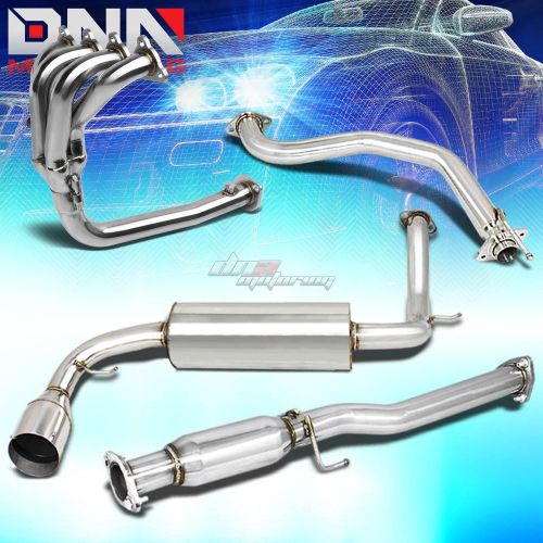 For cr-x ed 4.5&#034; muffler tip performance catback+4-1 header manifold exhaust kit