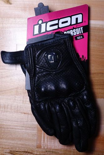 New! icon3302-0032 pursuit womens perforated gloves sm black free shipping!