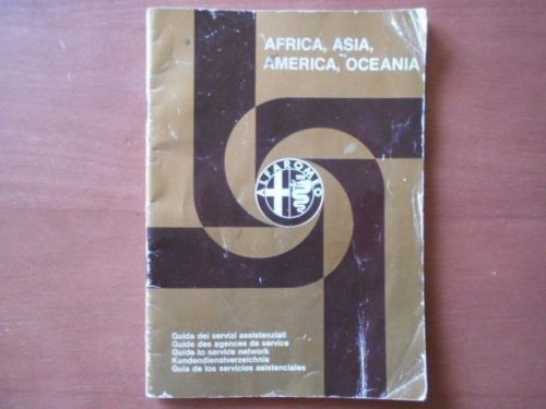 Alfa 1970s  gtv spider used original dealer / guide to service network booklet