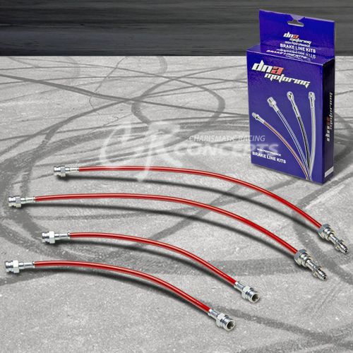 High performance stainless steel braided brake line 81-83 mazda rx7 fb 12a red