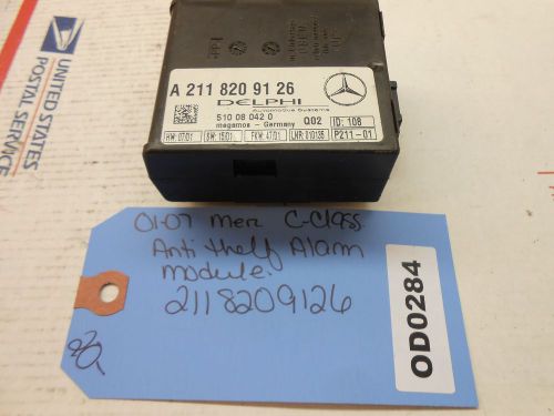 01-07 mercedes c-class anti-theft alarm control module 2118209126  od0284