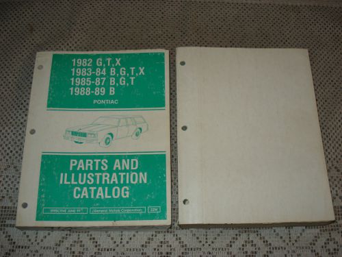 1982-1989 pontiac b g t x parts book numbers catalog bonneville grand prix