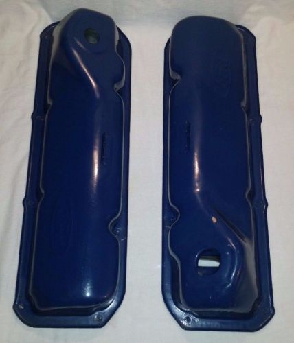 Ford brand valve covers blue vintage v8