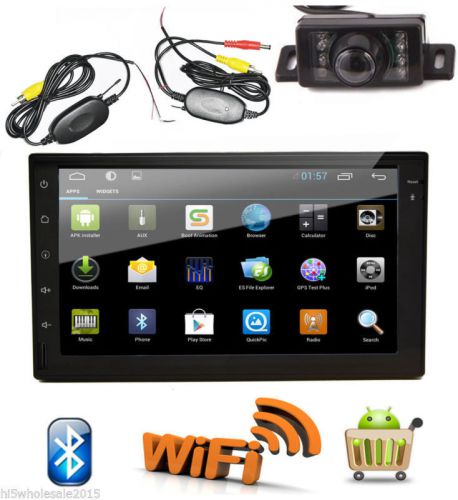 2din 7&#034; android 4.4 gps navi car pc stereo radio wifi-3g tablet indash units+cam