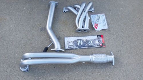 New obx racing ceramic coated header, down pipe, and in