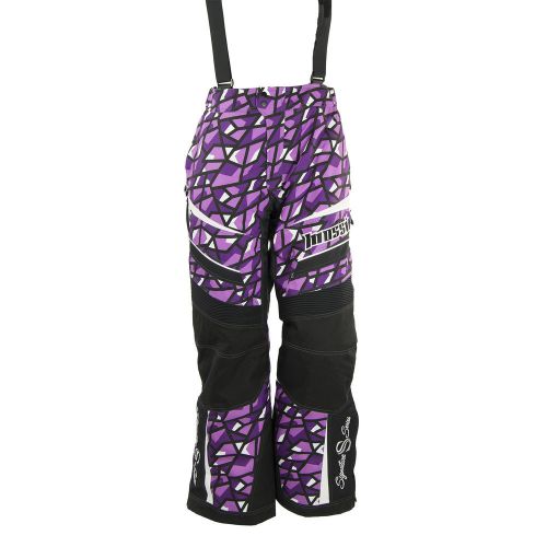 Mossi signature series ladies snow bibs black/purple - sz large