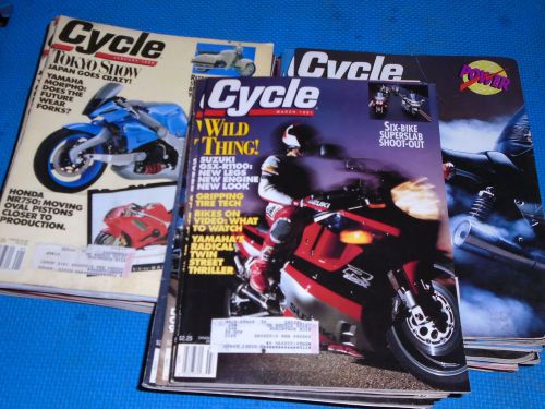 * 38 cycle magazines 21-1990, 11 1991,.honda,harley,yamaha,kawasaki,suzuki