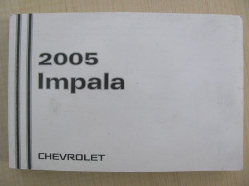 2005 chevy impala owner&#039;s manual part # 05impala b first edition